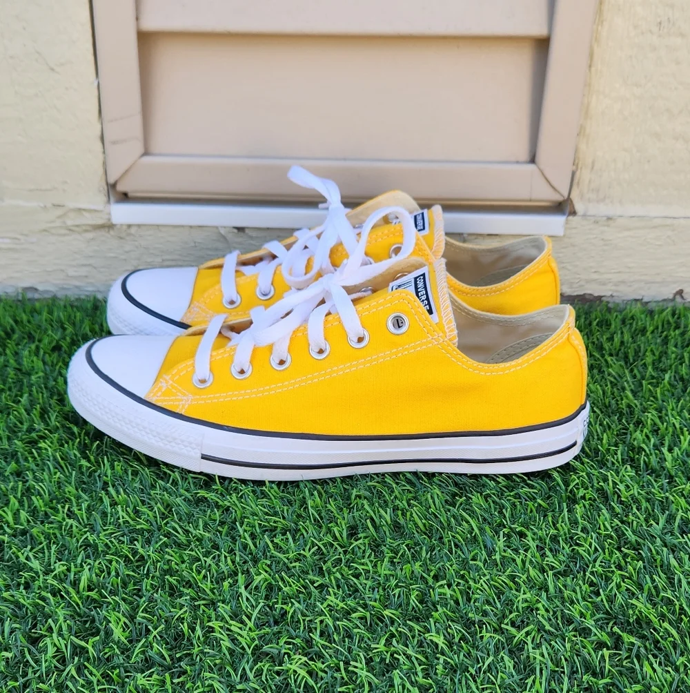 Converse Chuck Taylor All Star Low Lemon Chrome Yellow Shoes Size 8 - Picture 4 of 6